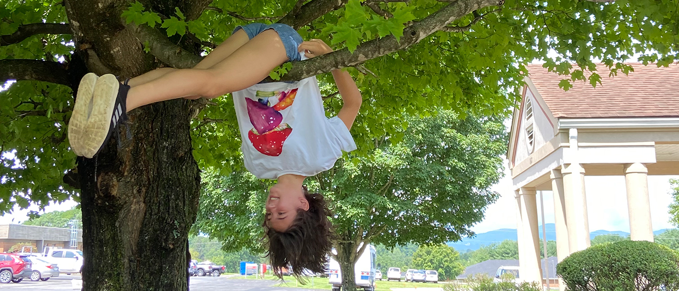 girl in tree